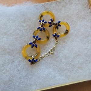 Yellow and Blue Floral Bracelet